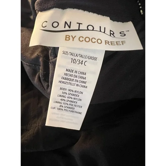 Coco Reef Contours One-Shoulder Shaping Swimsuit Cutout‎ Black Size 10/34C - Picture 4 of 8